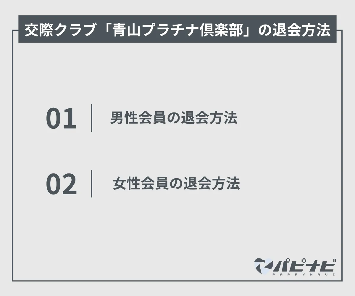 青山プラチナ倶楽部の退会方法