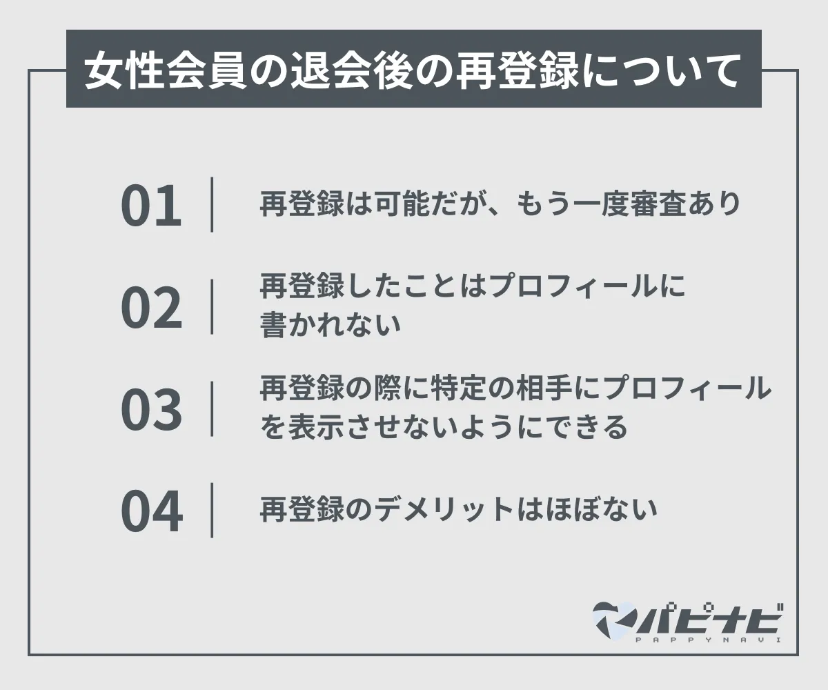 青山プラチナ倶楽部の女性会員の再登録