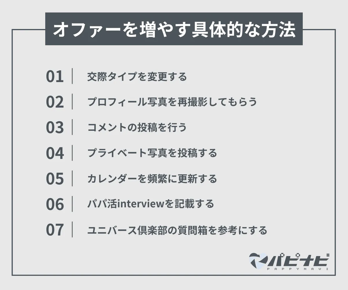 ユニバース倶楽部でオファーを増やす方法