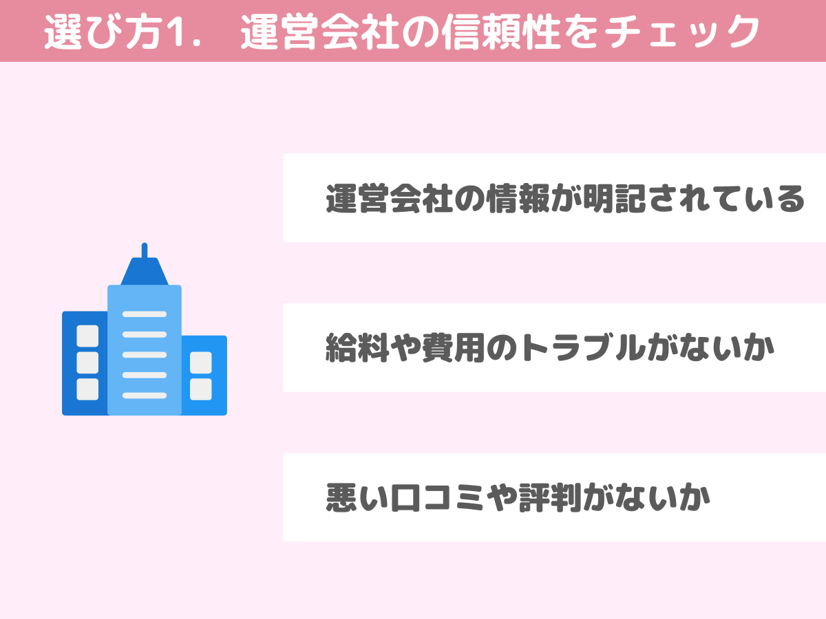 ギャラ飲みアプリの選び方｜運営会社がしっかりしているか