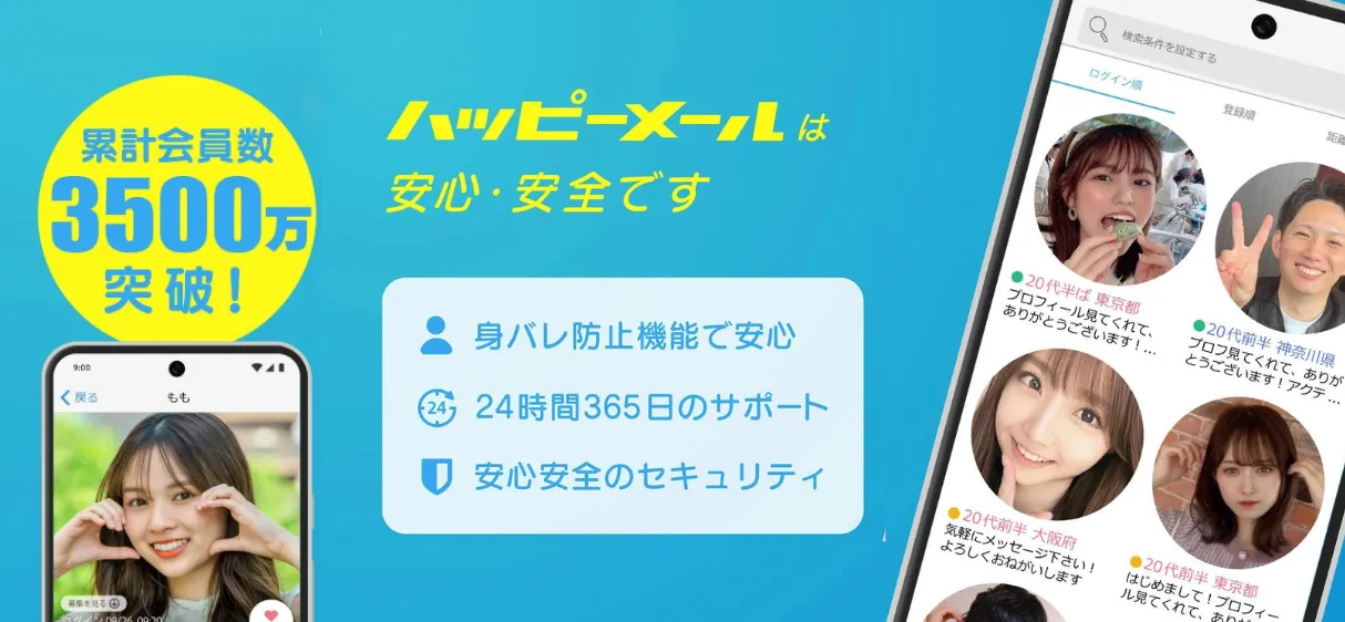 ママ活アプリおすすめランキング「ハッピーメール」