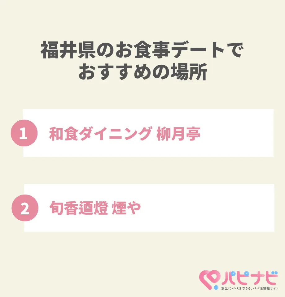 福井県のお食事デートでおすすめの場所