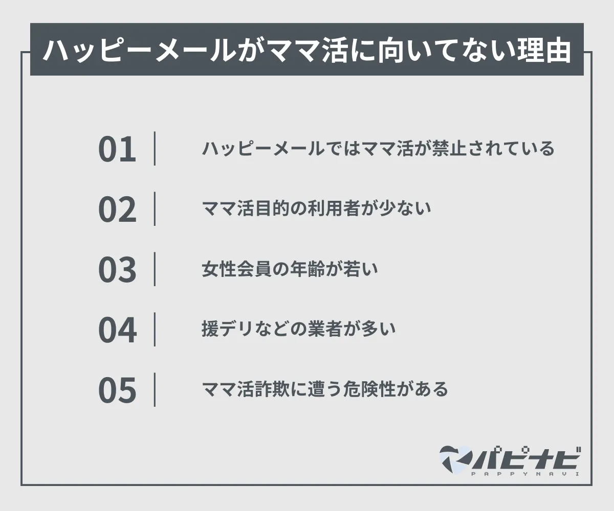 ハッピーメールがママ活に向いていない理由