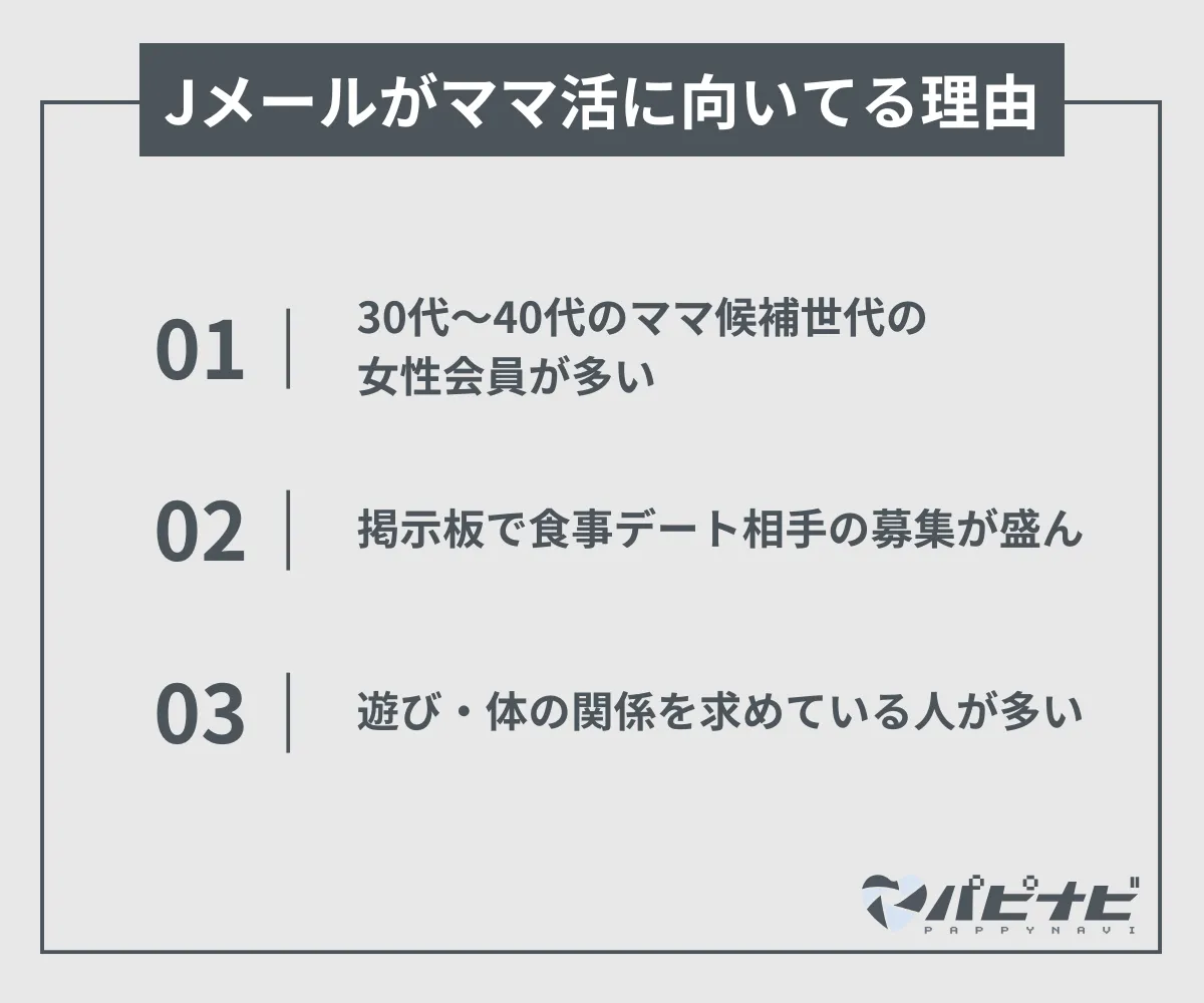 Jメールがママ活に向いている理由