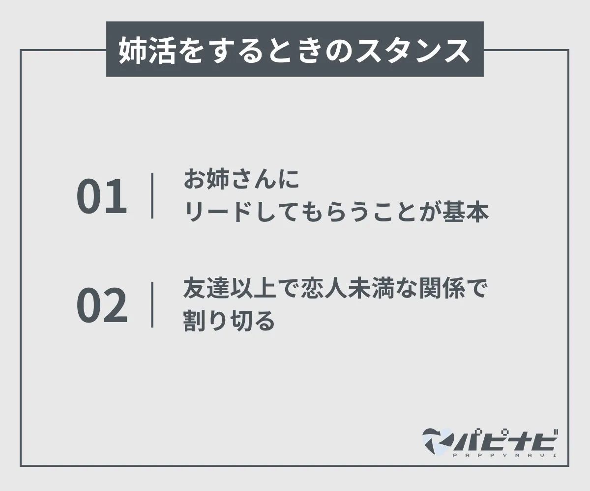 姉活をするときのスタンス