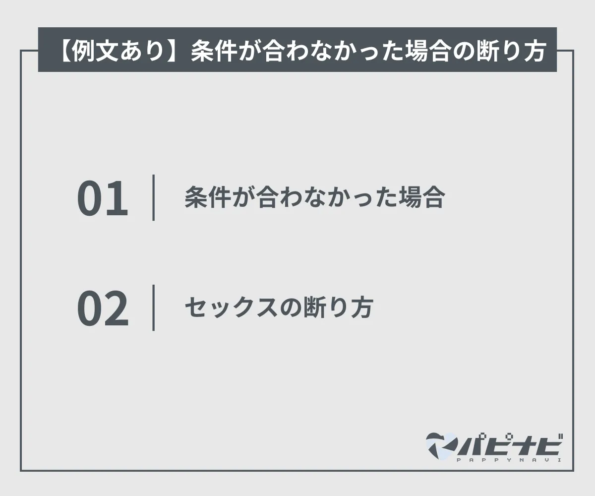 条件が合わなかった場合の断り方