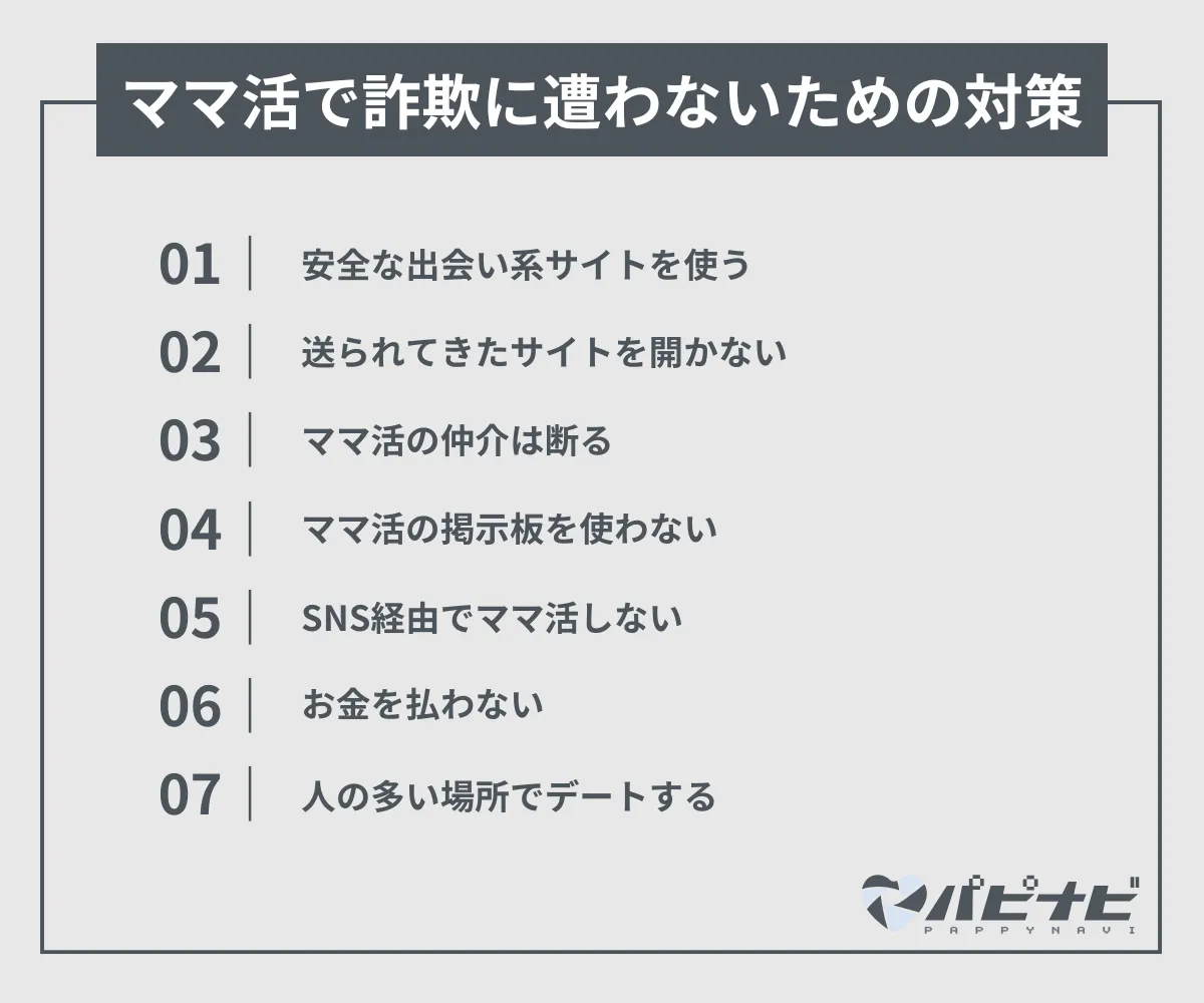 ママ活で詐欺に遭わないための対策