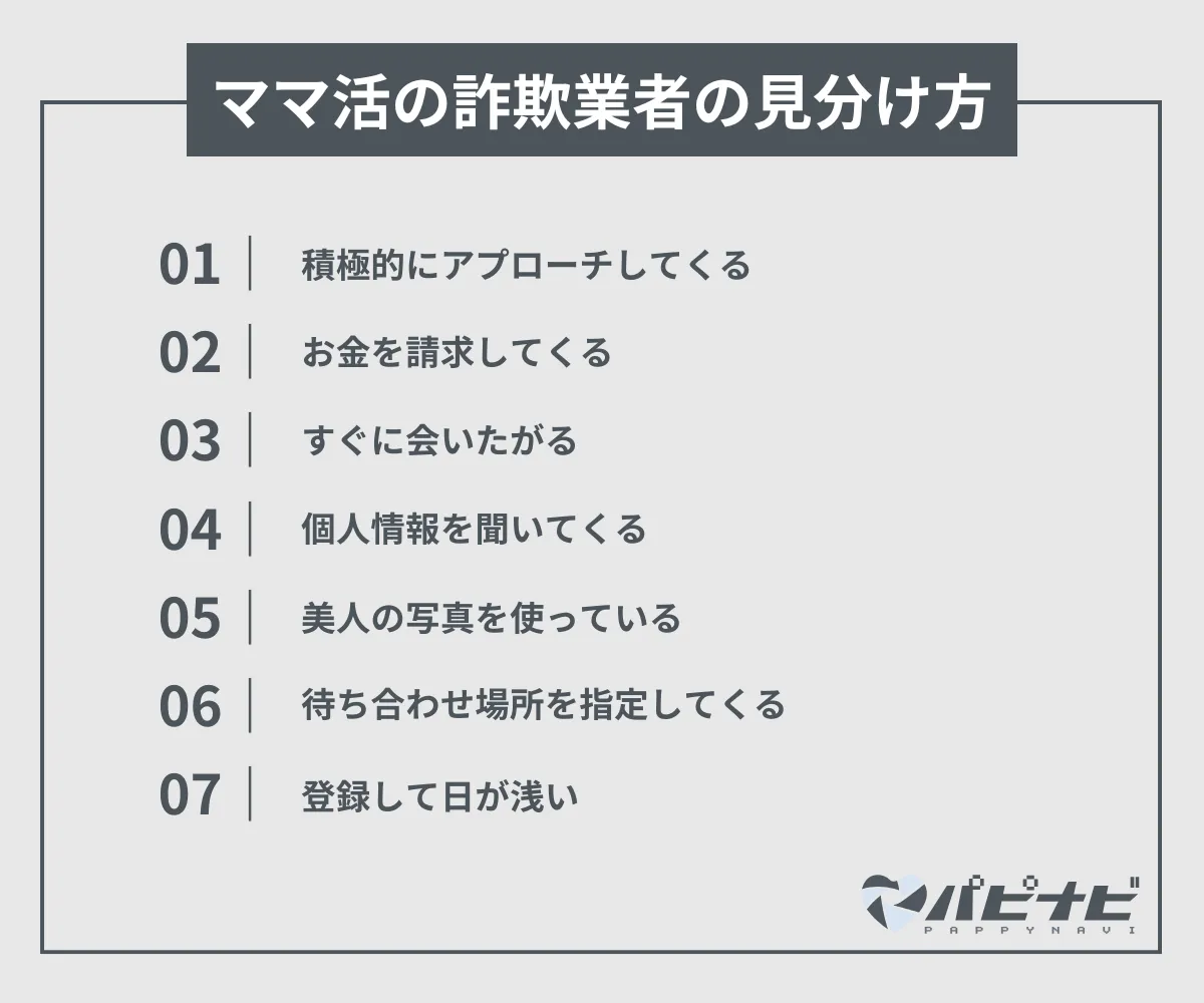 ママ活の詐欺業者の見分け方