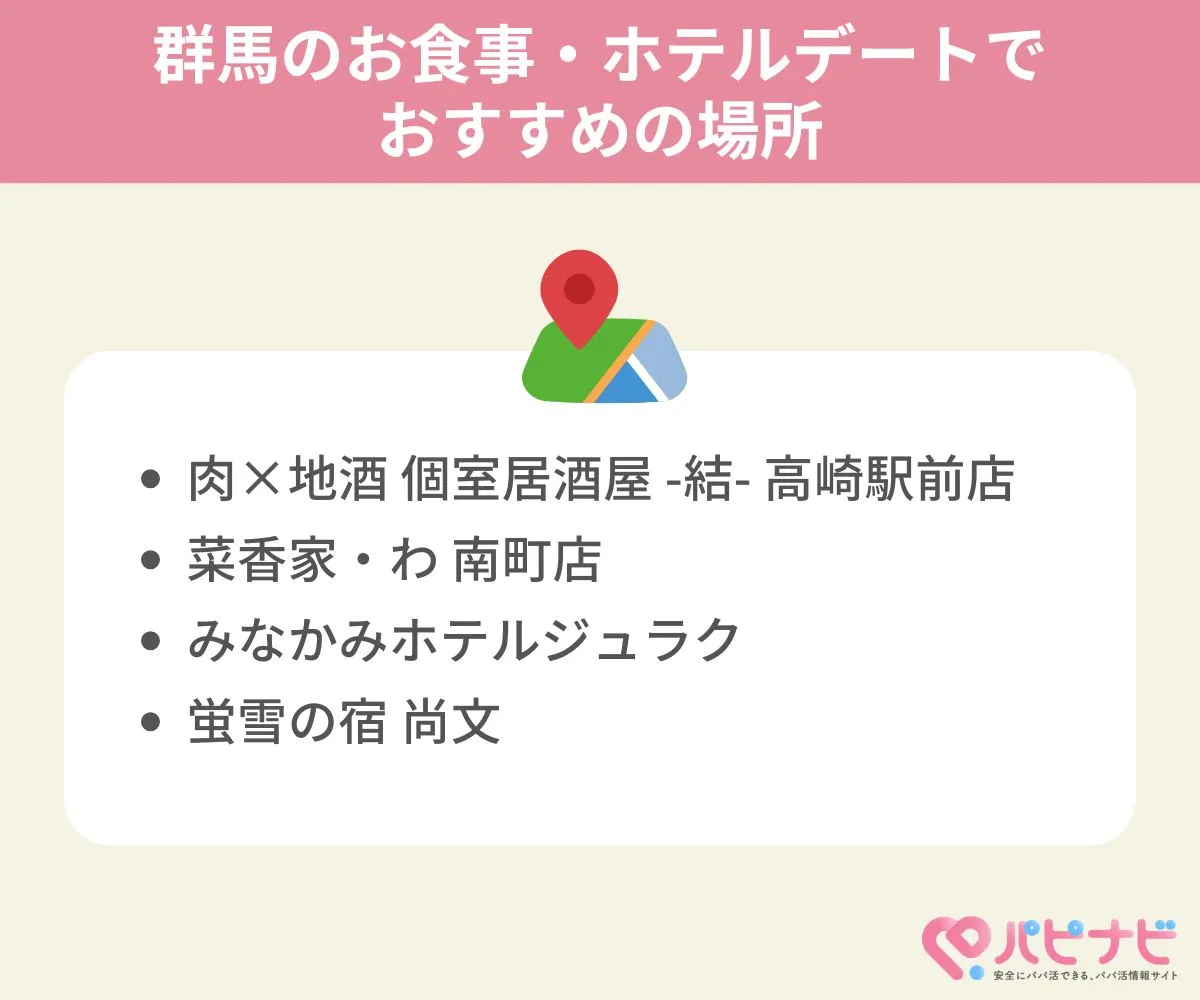 群馬県のお食事・ホテルデートでおすすめの場所