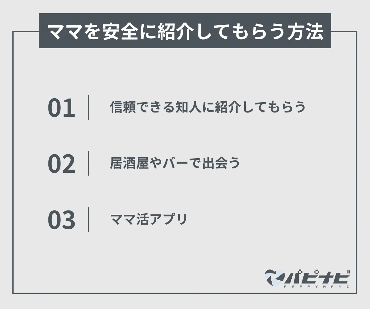 ママを安全に紹介してもらう方法