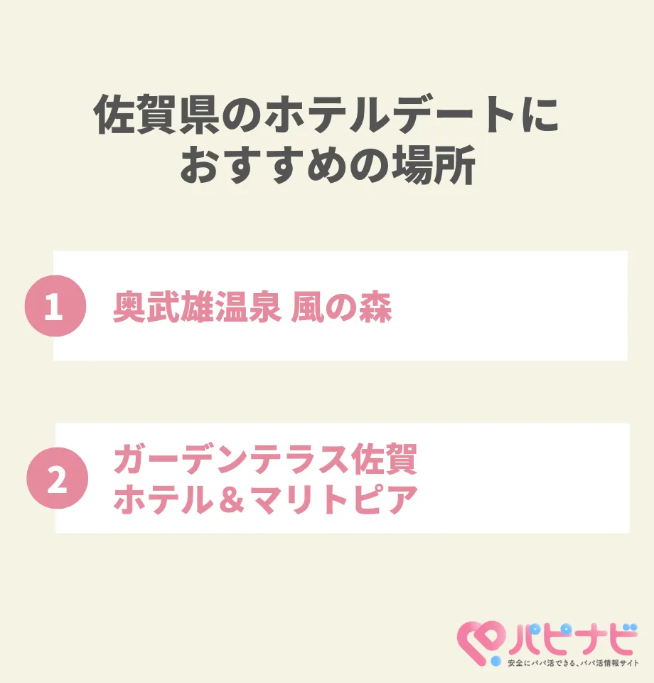 佐賀県のホテルデートにおすすめの場所