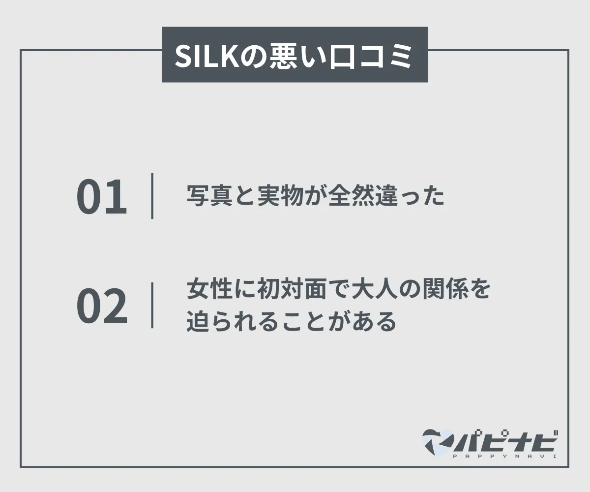 SILKの悪い口コミ