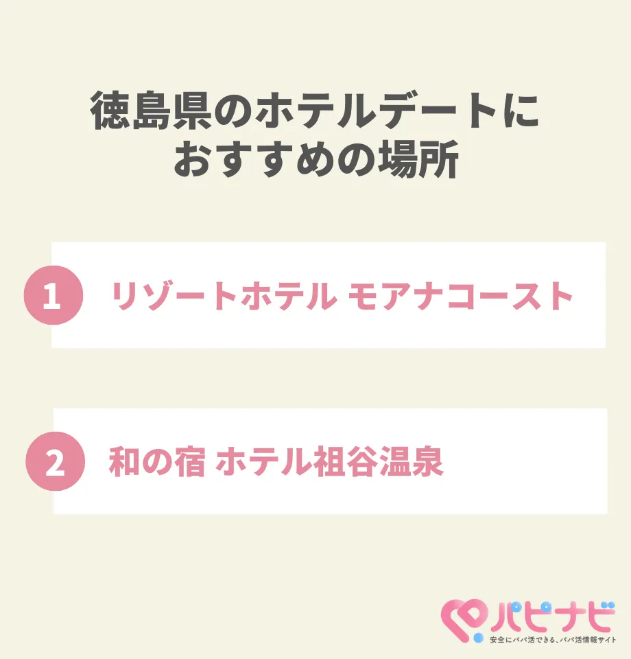 徳島県のホテルデートにおすすめの場所