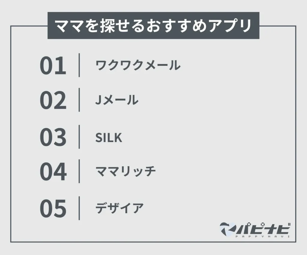 ママを探せるおすすめアプリ