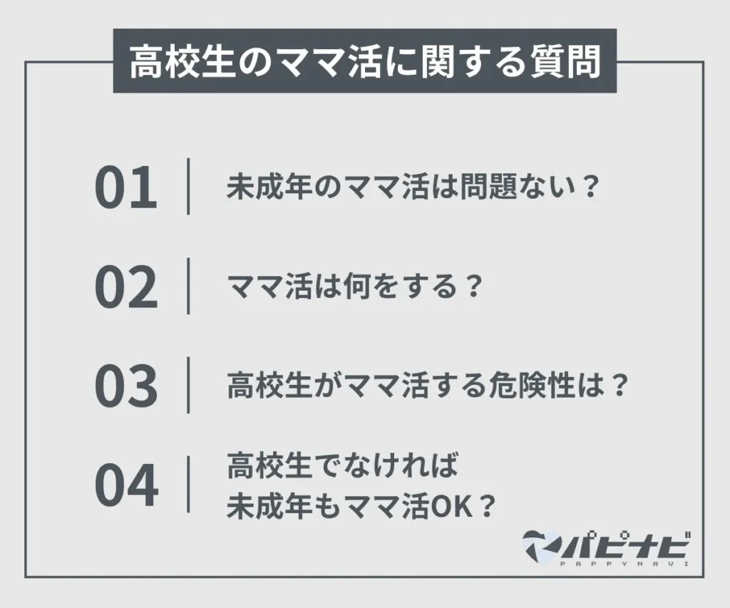 高校生のママ活に関する質問