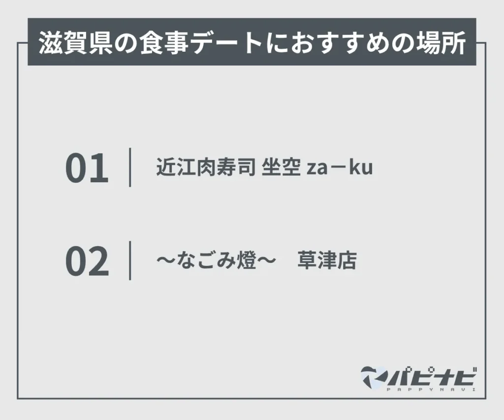 滋賀県の食事デートにおすすめの場所