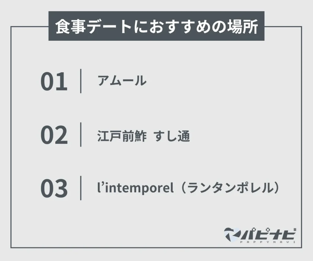東京のママ活で食事デートにおすすめの場所