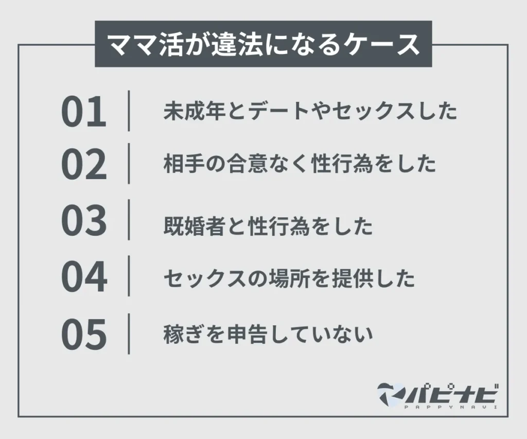 ママ活が違法になるケース