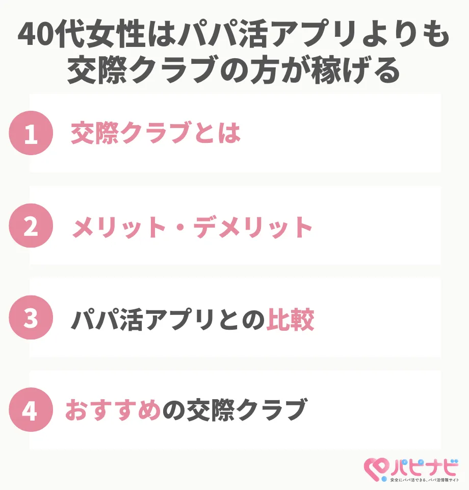 40代女性はパパ活アプリよりも交際クラブ(デートクラブ)の方が稼げる