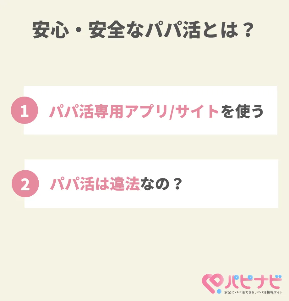 安心・安全なパパ活とは？