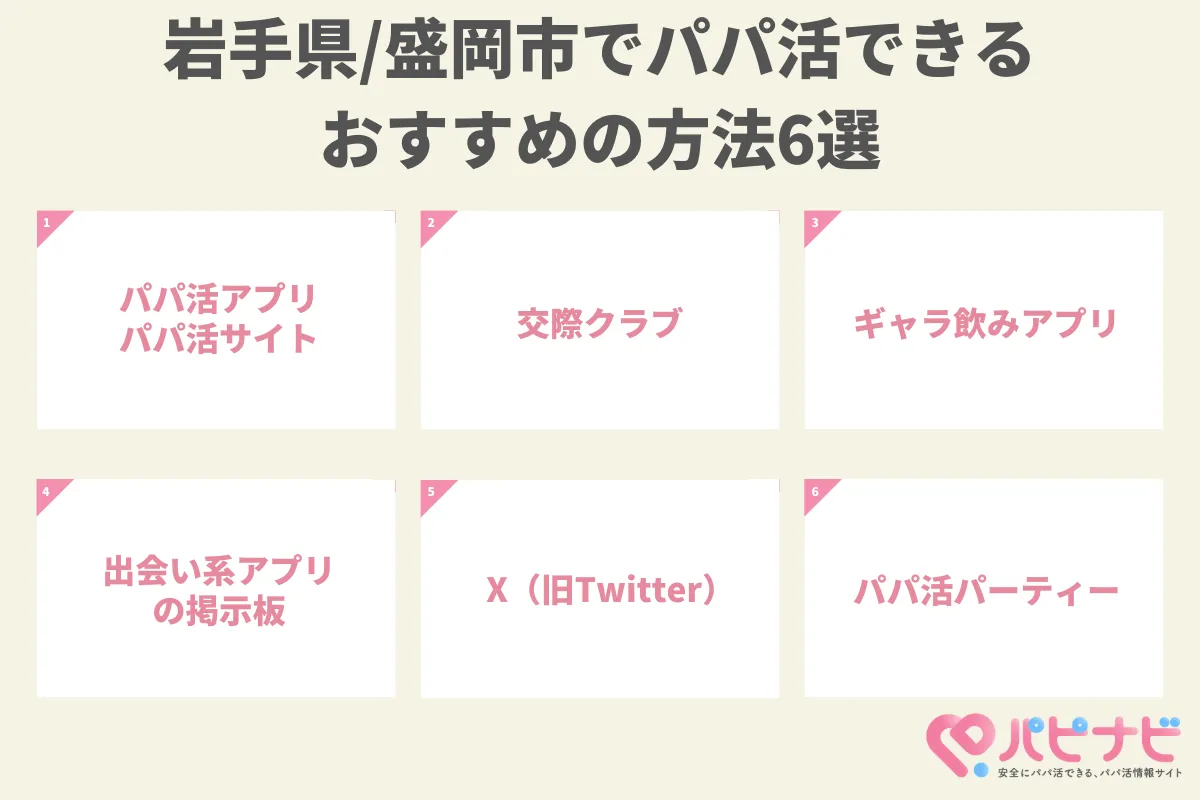 岩手県/盛岡市でおすすめのパパ活方法6選