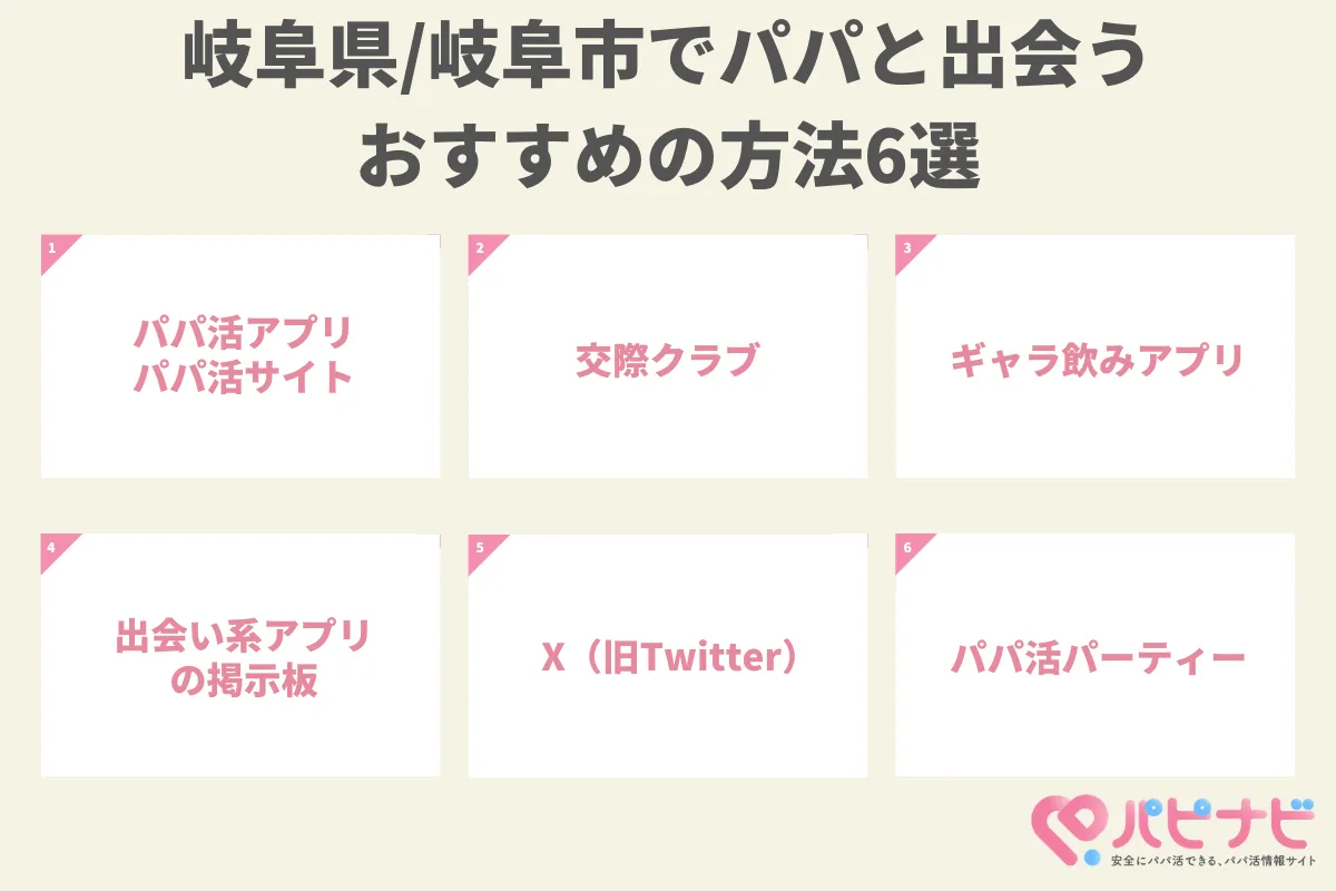 岐阜県/岐阜市でパパと出会うおすすめの方法6選