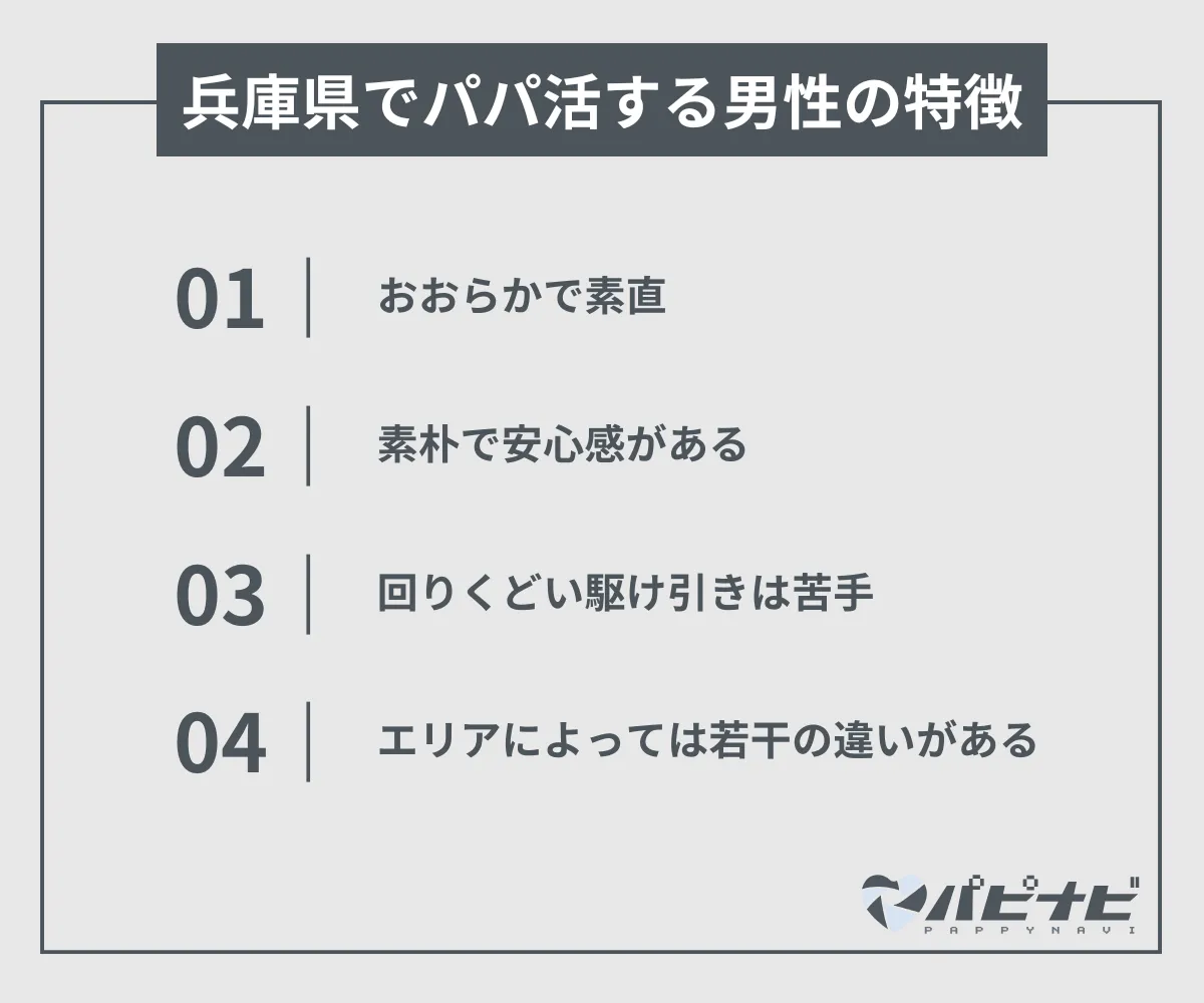 兵庫県でパパ活する男性の特徴