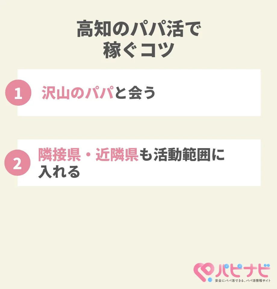 高知県のパパ活で稼ぐコツ