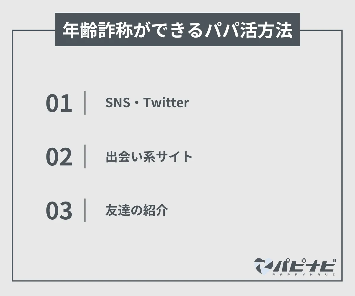 年齢詐称ができるパパ活方法