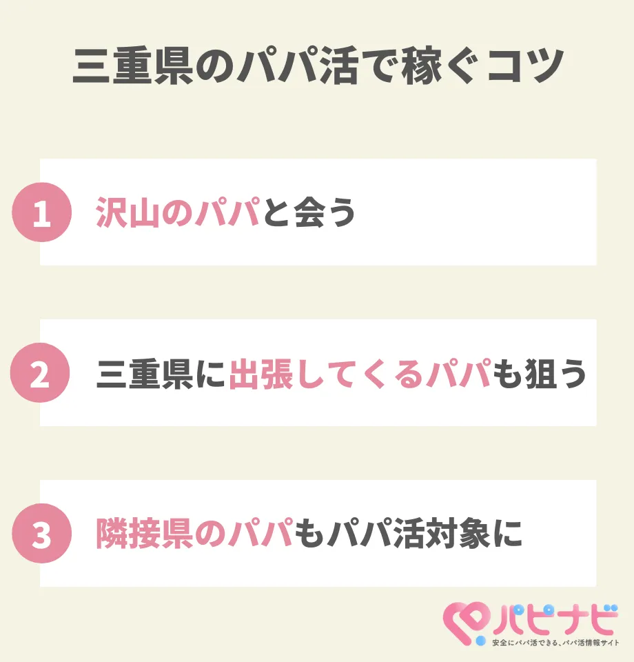 三重県のパパ活で稼ぐコツ