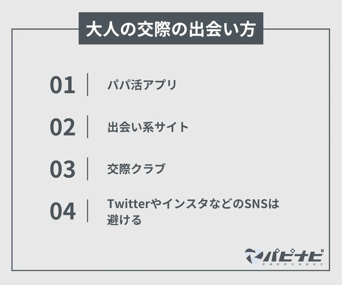 大人の交際の出会い方