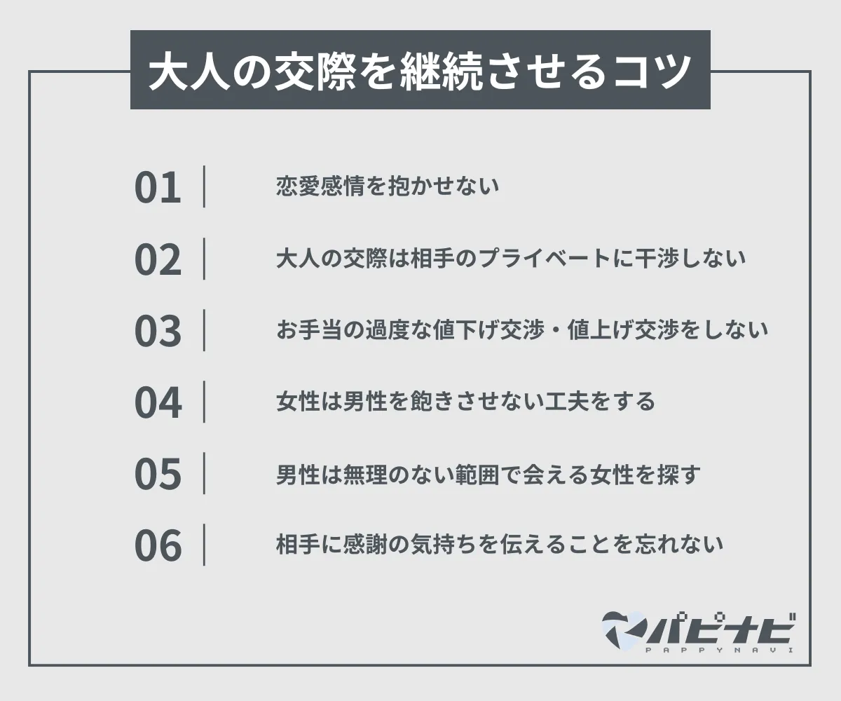 大人の交際を継続させるコツ