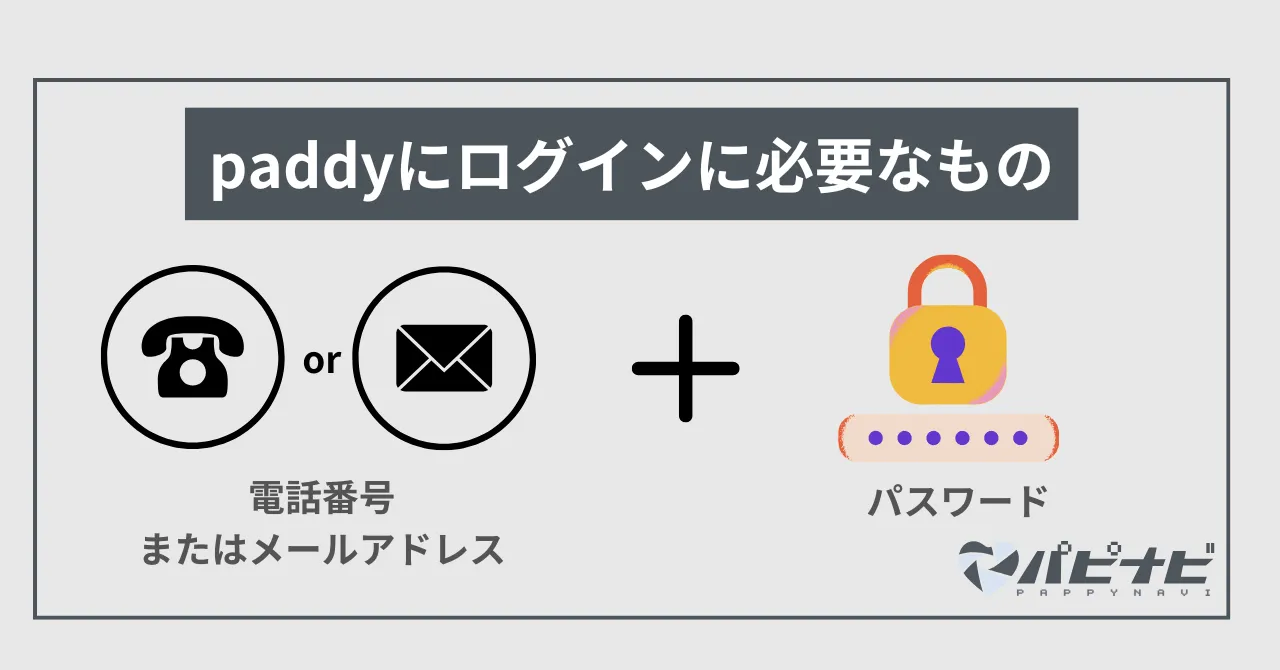 paddy(パディ)のログイン方法