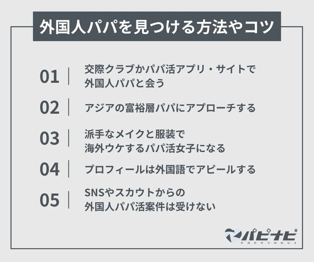 海外の外国人パパを見つける方法やコツ