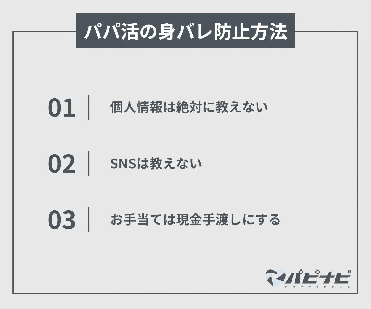 パパ活の身バレ防止方法