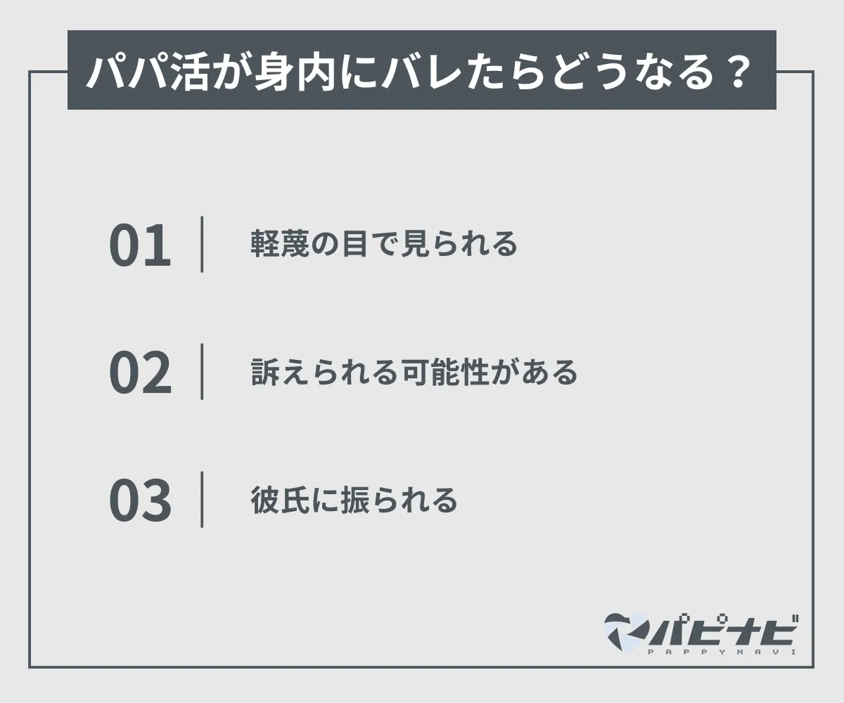 パパ活が身内にバレるとどうなるか