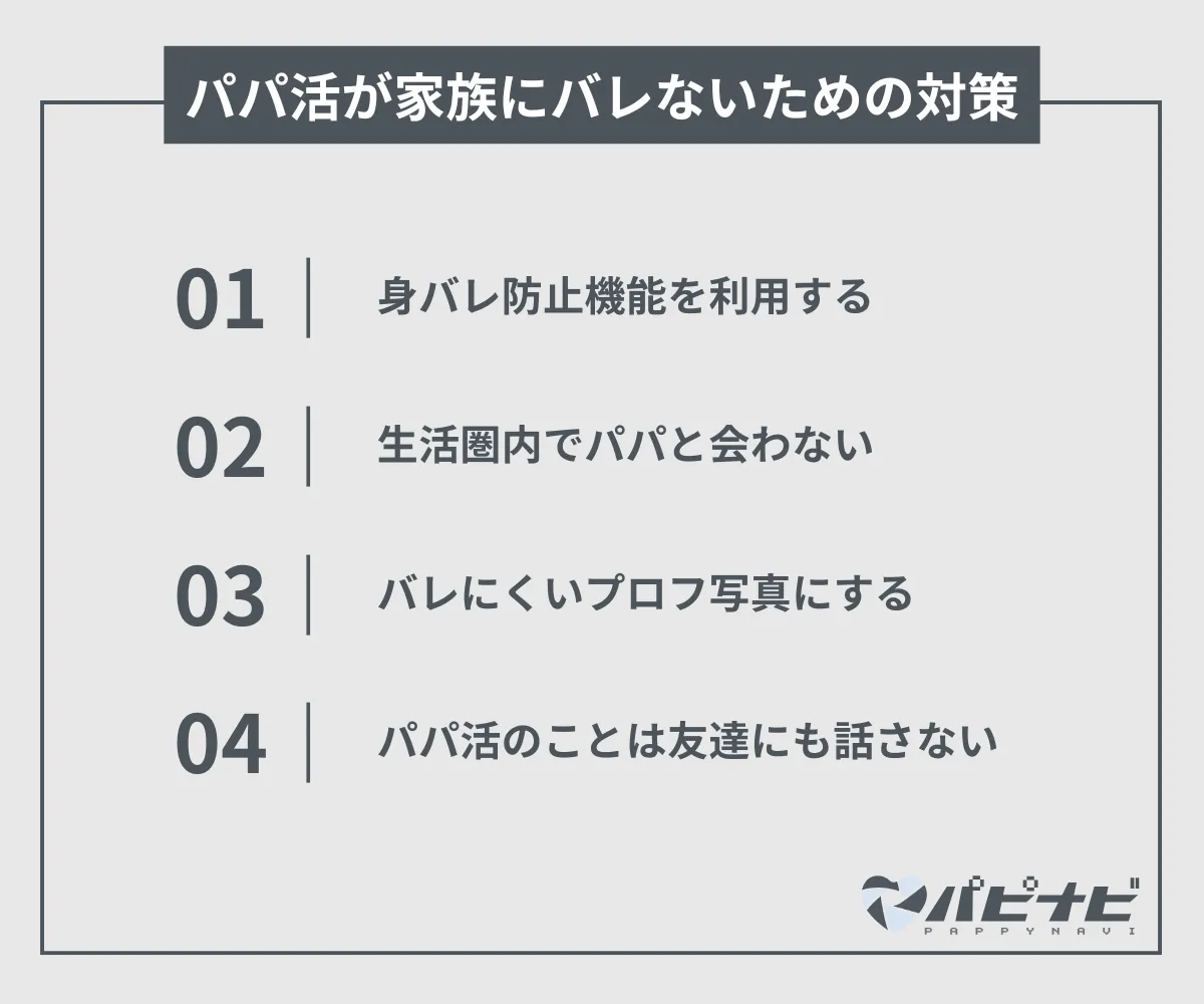 パパ活が家族にバレないための対策