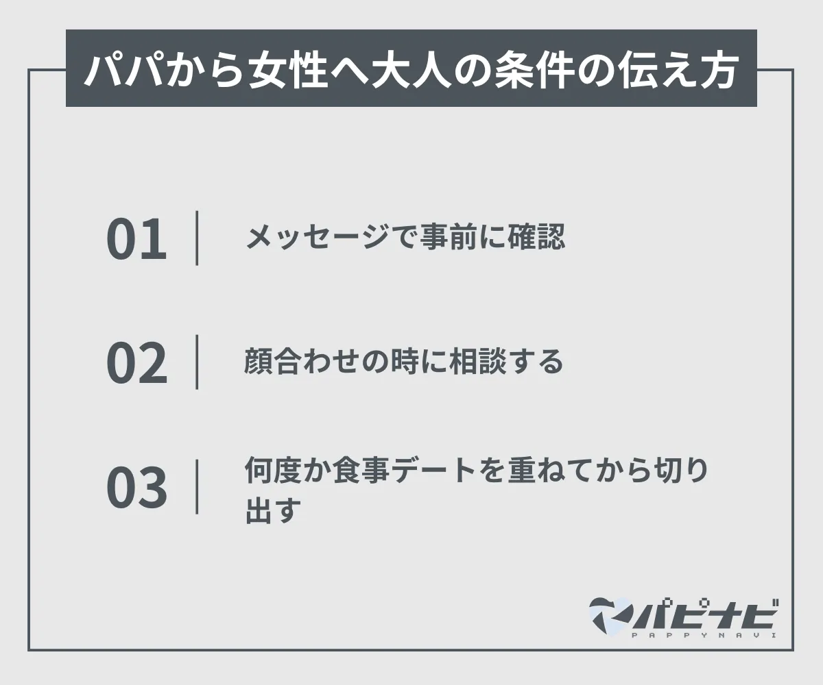 パパから女性へ大人の条件の伝え方