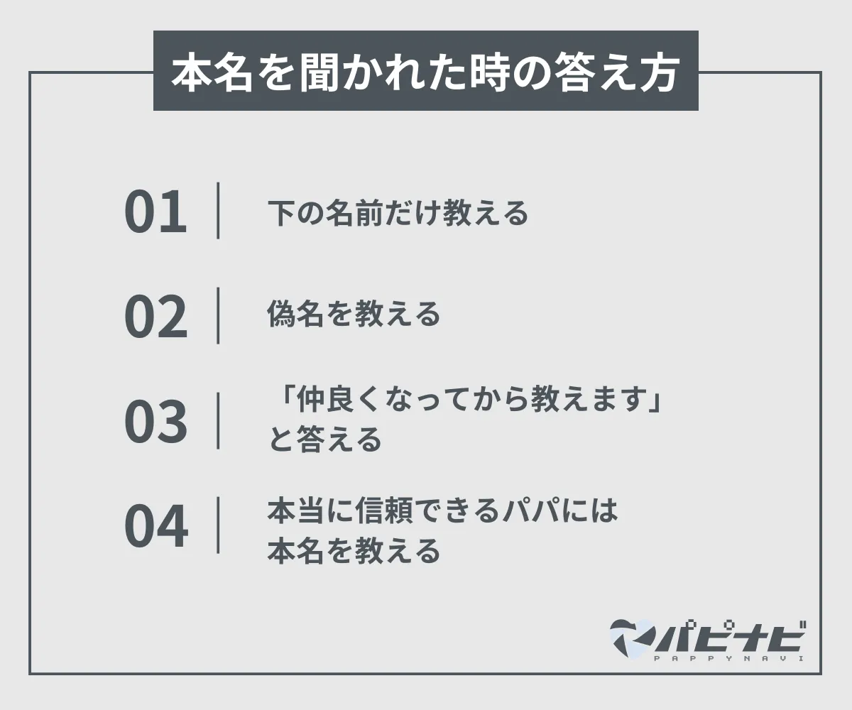 本名を聞かれたらどう答える？