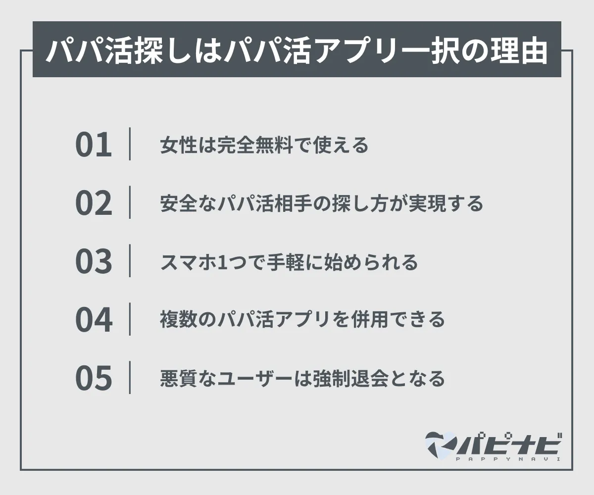 パパ活探しはパパ活アプリ一択の理由