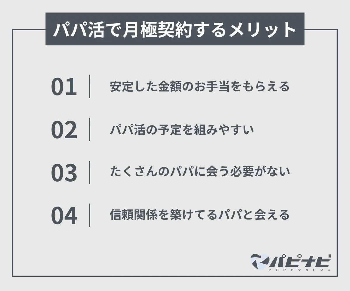 パパ活で月極契約するメリット