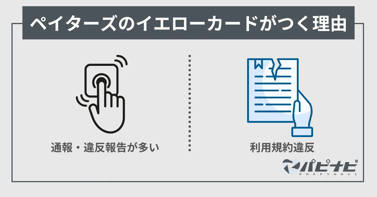 ペイターズのイエローカードがつく理由