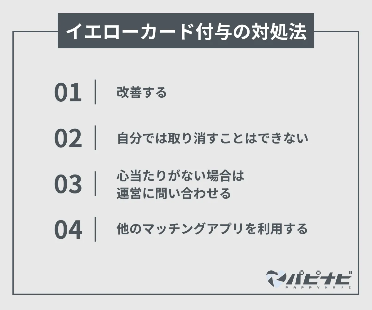 イエローカードが付与された時の対処法