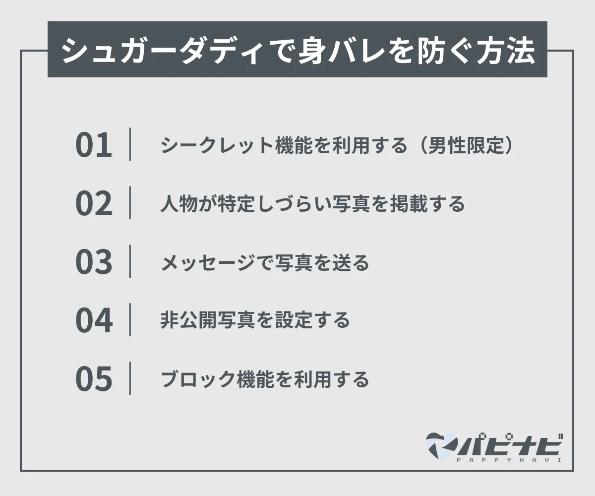 シュガーダディで身バレを防ぐ方法