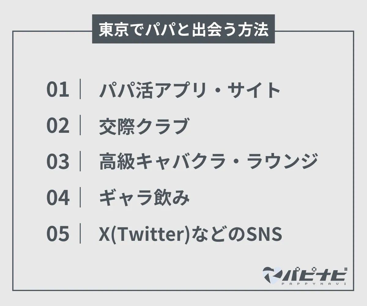 東京でパパと出会う方法