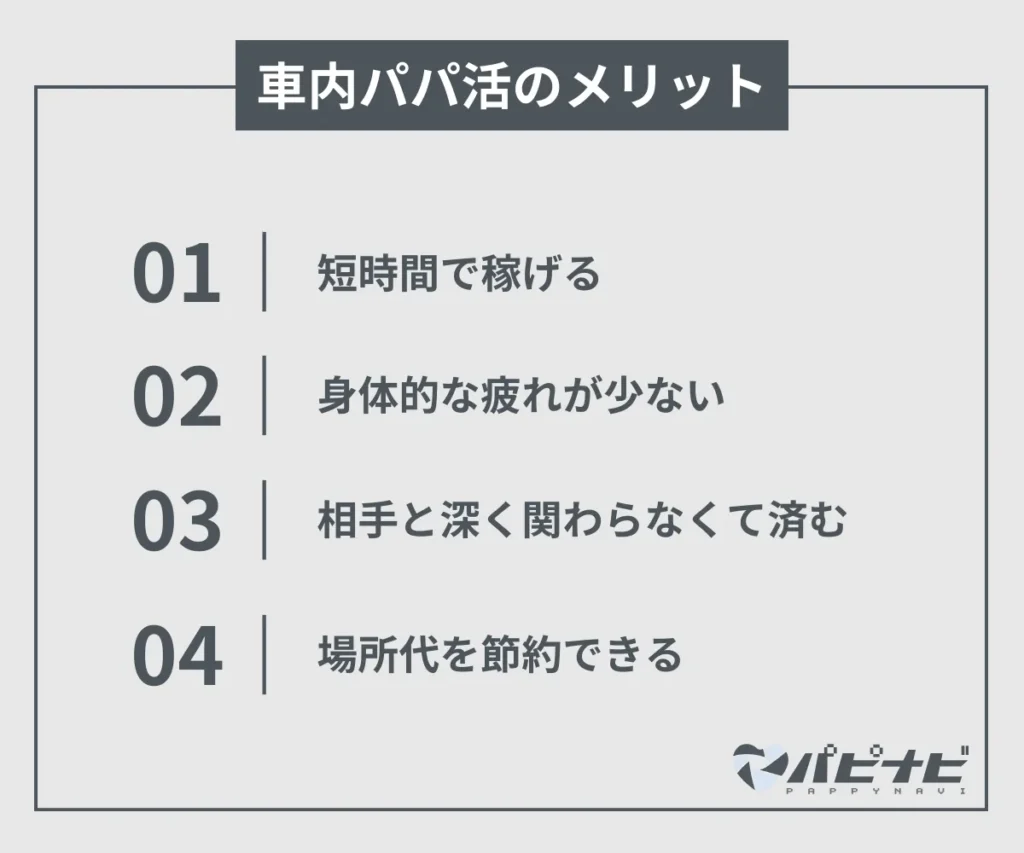 車内パパ活のメリット