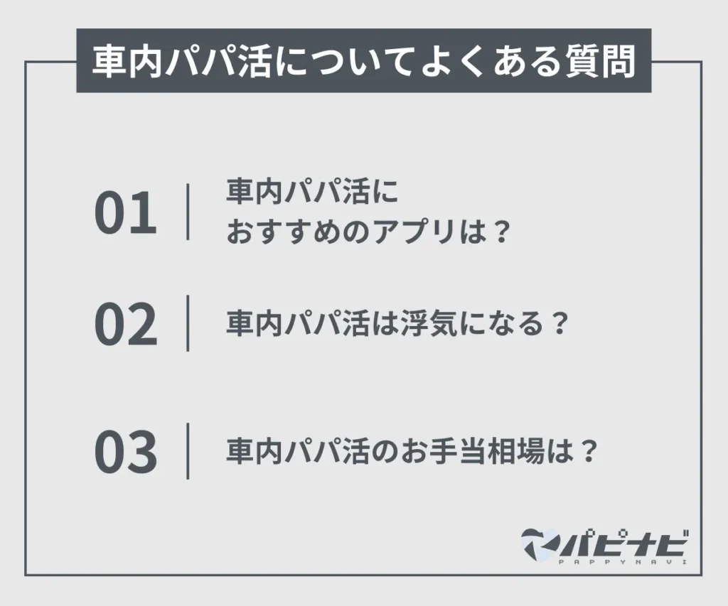 車内パパ活についてよくある質問